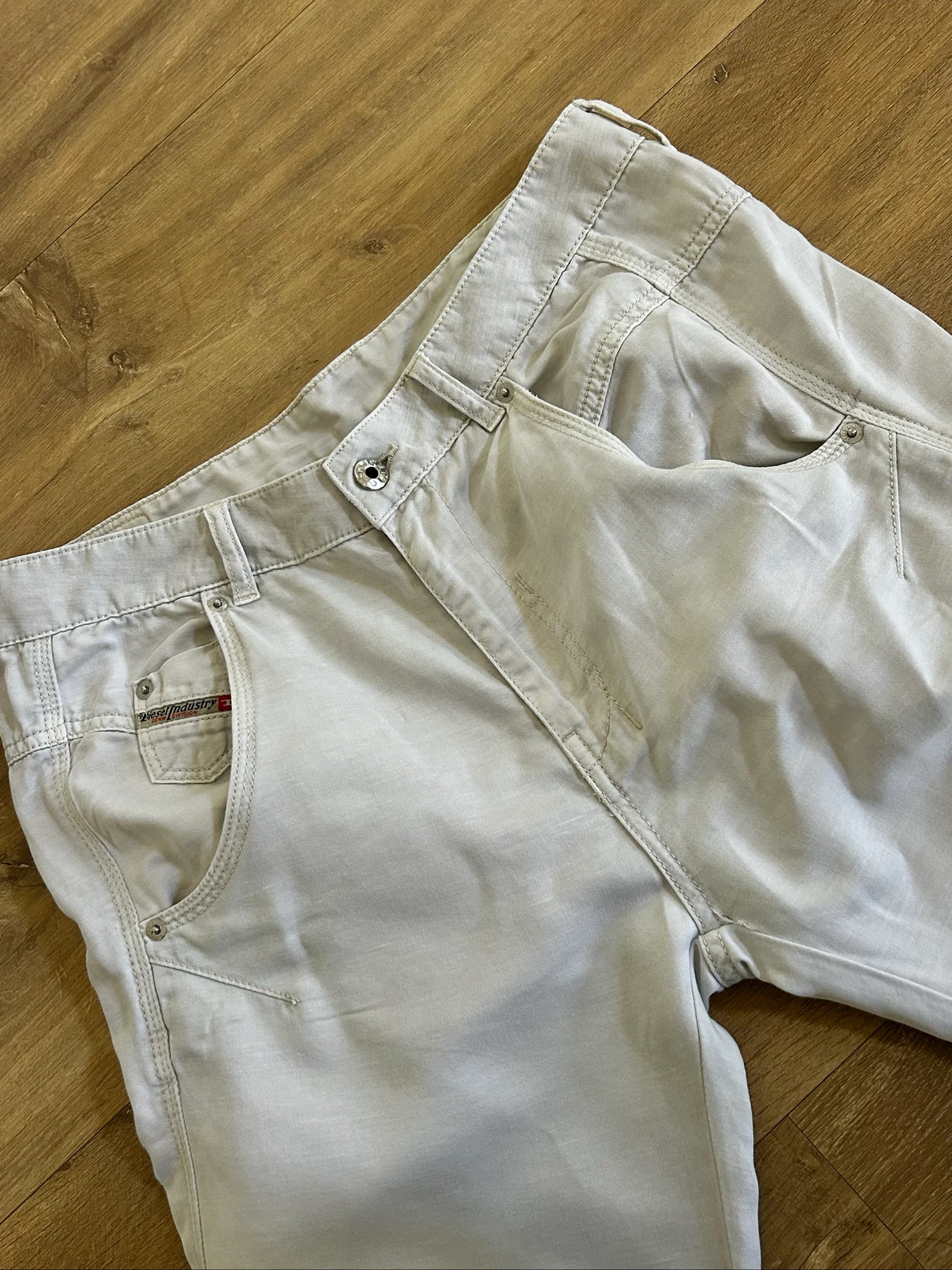 Ecru linen & cotton Diesel pants – Chic carrot cut, size 28 – photo 8